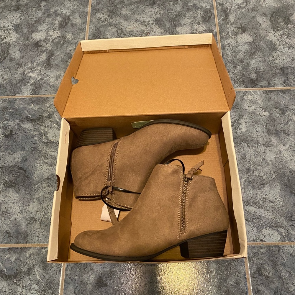 Tan ankle booties